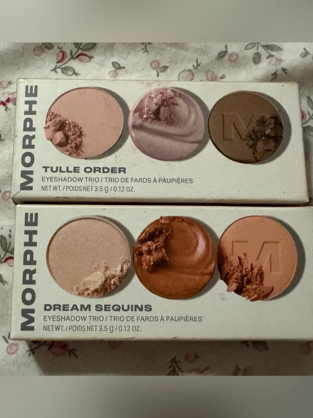 Morphe Eyeshadow Trios - Tulle Order & Dream Sequins (Peach, Bronze, Pink, Nude)